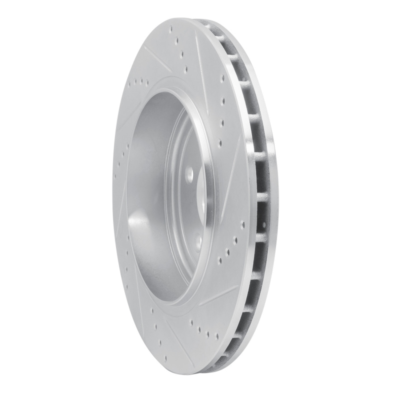 Dodge Durango Brake Rotor (1) - Rear Left - R1 Concepts - Drilled & Slotted - Silver - `12-`25